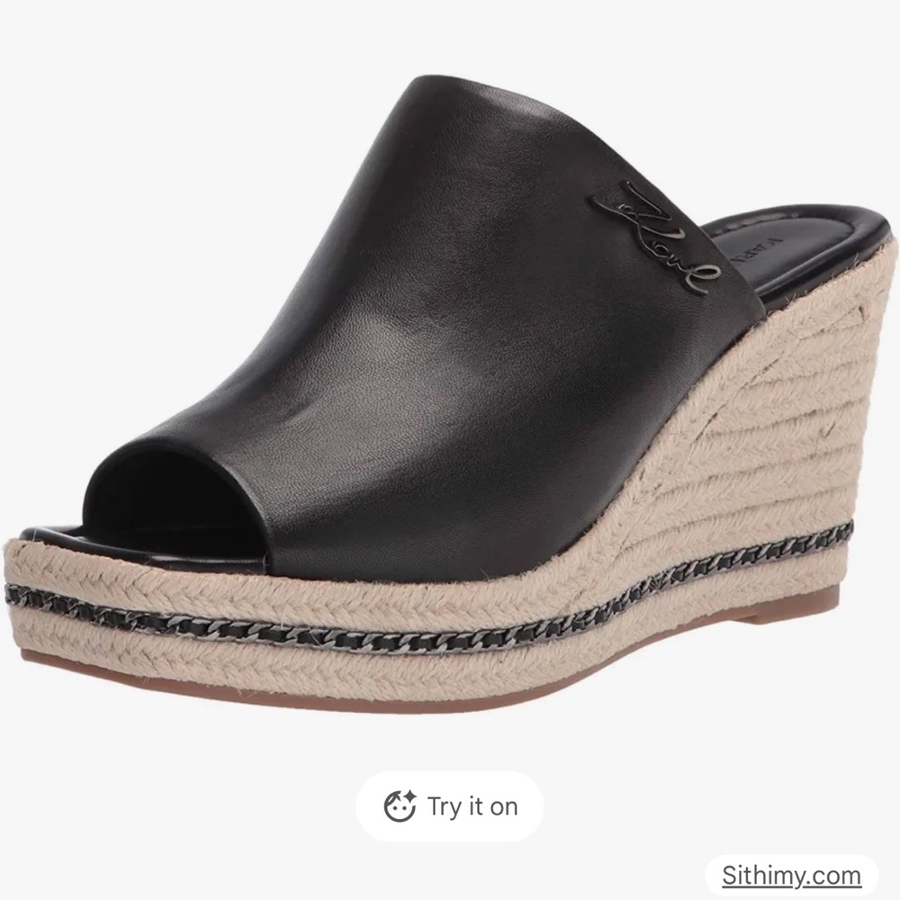 Karl Lagerfeld Paris Women’s Corissa Slip On Espadrille Wedge Sandal